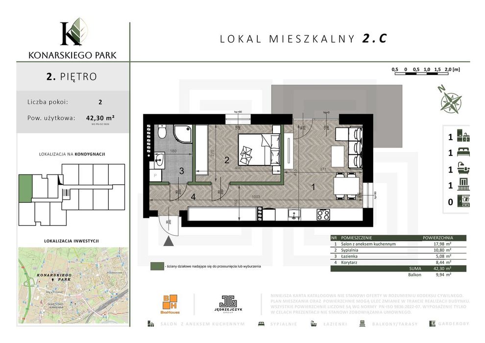 Narożne Mieszkanie 2.C | Konarskiego Park