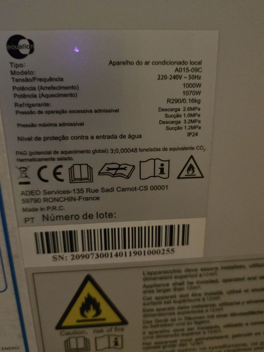 Ar Condicionado portátil frio, quente ou desumidificador