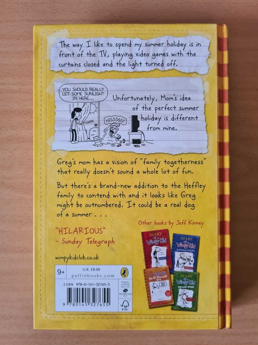 Livro juvenil "Diário de um Banana" - "Diary of a Wimpy Kid" em inglês