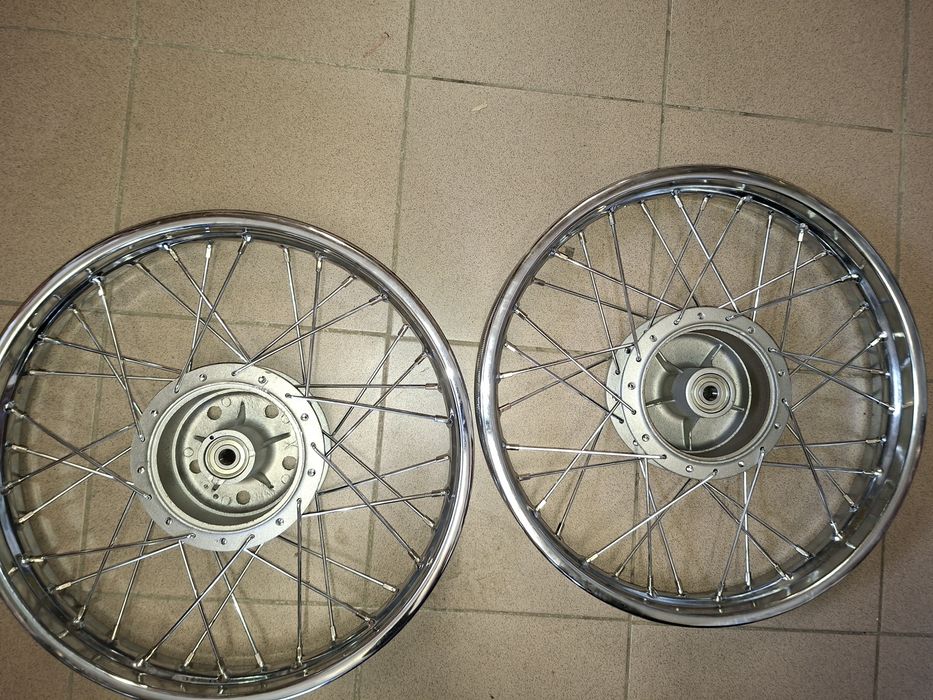 Odnowione wycentrowane kola kpl r18" wsk 125 b1 b3 pl chrom