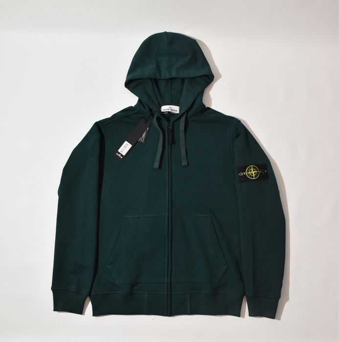 БЕЗ ПЕРЕДОПЛАТИ: Зіп худі Stone Island темно-зелений