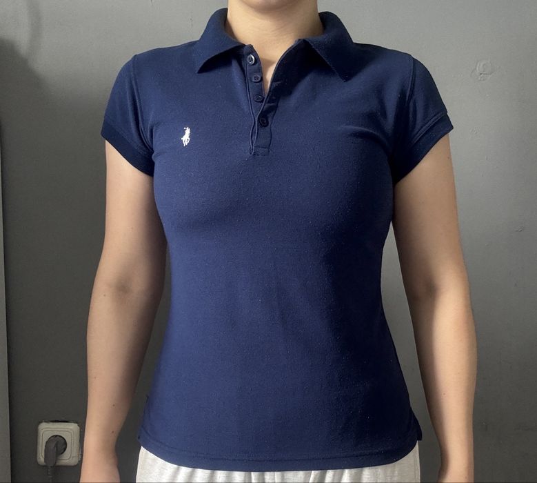 Поло Ralph Lauren синє жіноче, розмір S, 100% бавовна