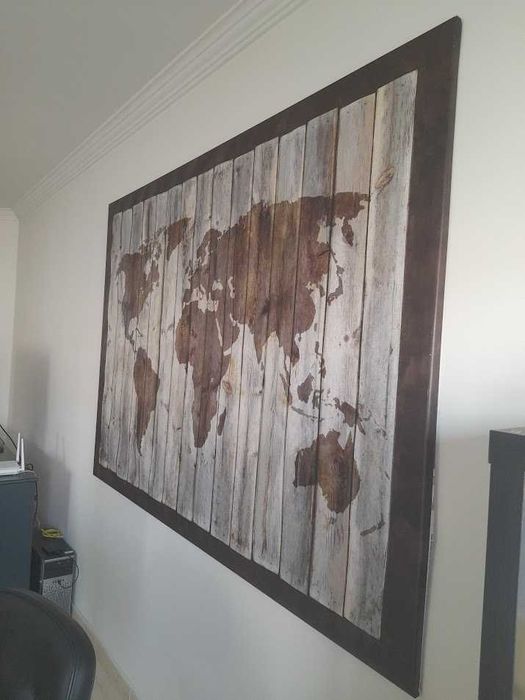 Tela 140X200 Mapa Mundo