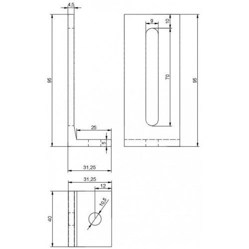 Кронштейн алюмінієвий 9342 (95мм*40мм*32мм) під шпильку  М10