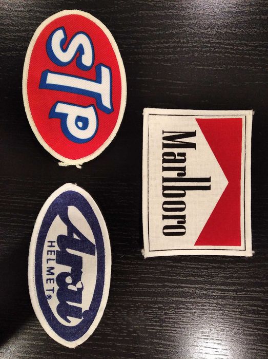 Patches vintage Marlboro, STP, Arai
