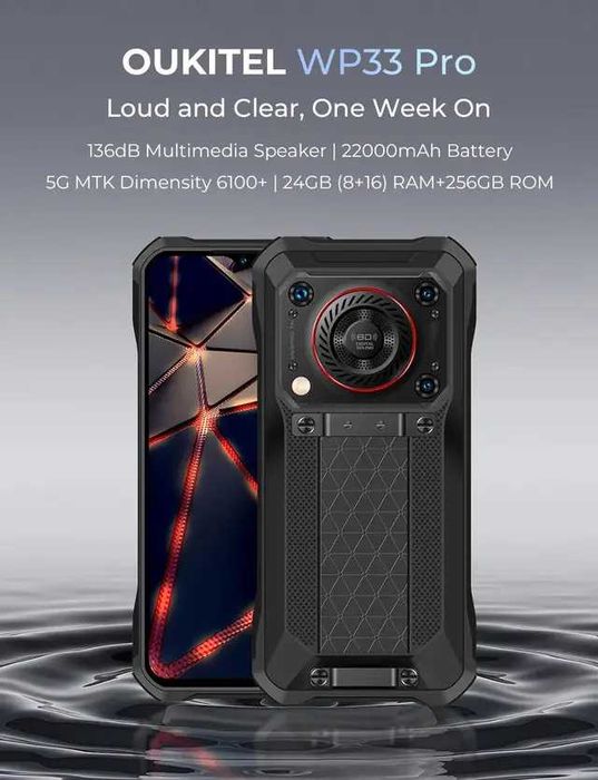 Защищенный смартфон Oukitel WP33 Pro 8/256Gb 22000mAh Противоударный