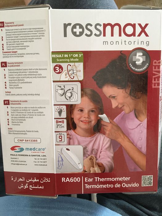 Termómetro de ouvido Rossmax