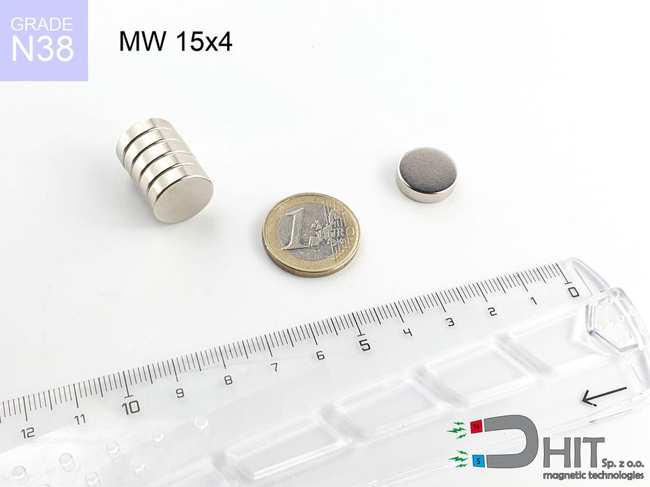 MW 15x4 [N38] - magnes okrągły neodymowy 26 szt.