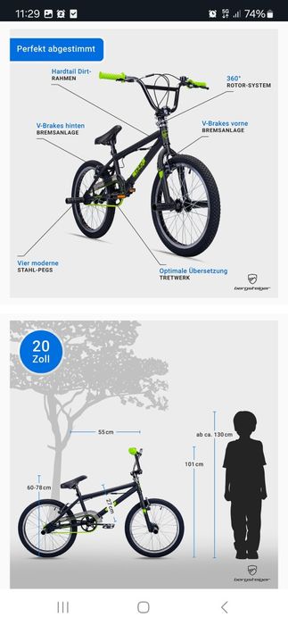 Rower  BMX OHID 20cali