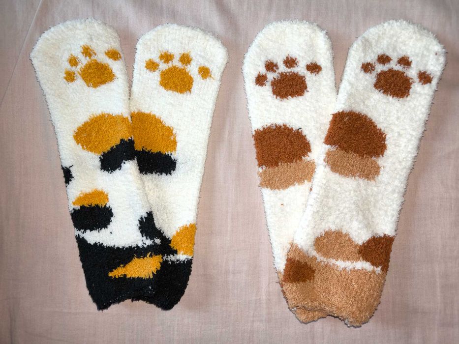 м'які теплі шкарпетки у вигляді лапок котика
