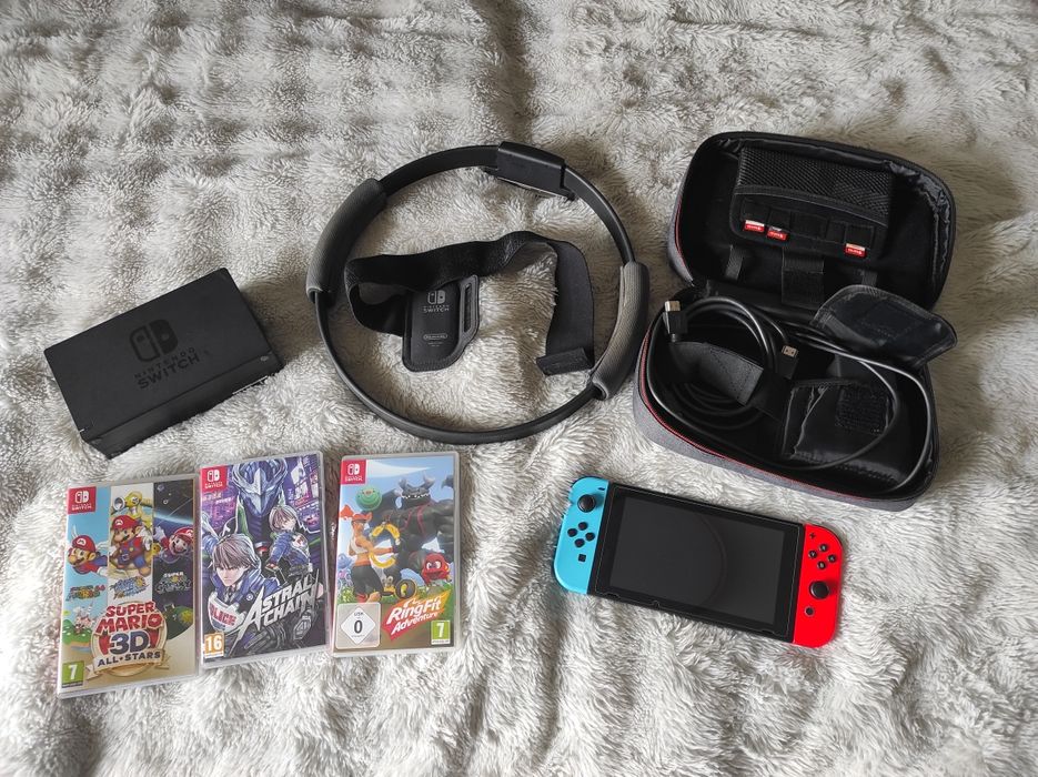 Nintendo switch V2, pokrowiec, Gra Ring Fit Adventure