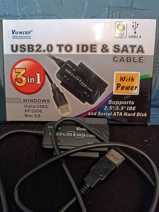 Перехідник адаптер SATA USB для вінчестера (з блоком живлення)