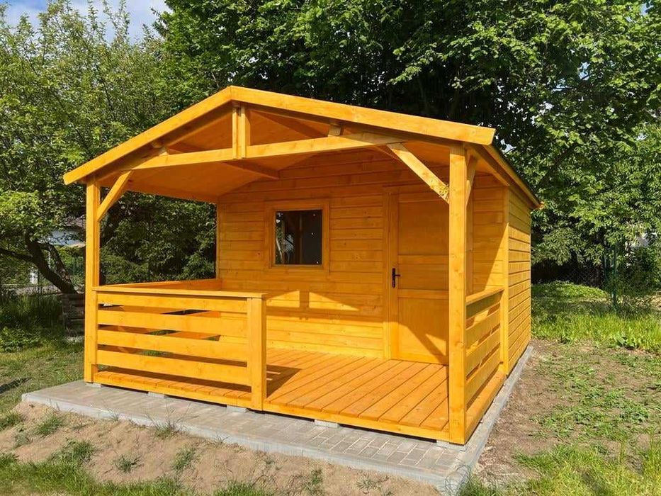 Drewniany domek ogrodowy letniskowy na działkę altana 3,8x5 z montażem