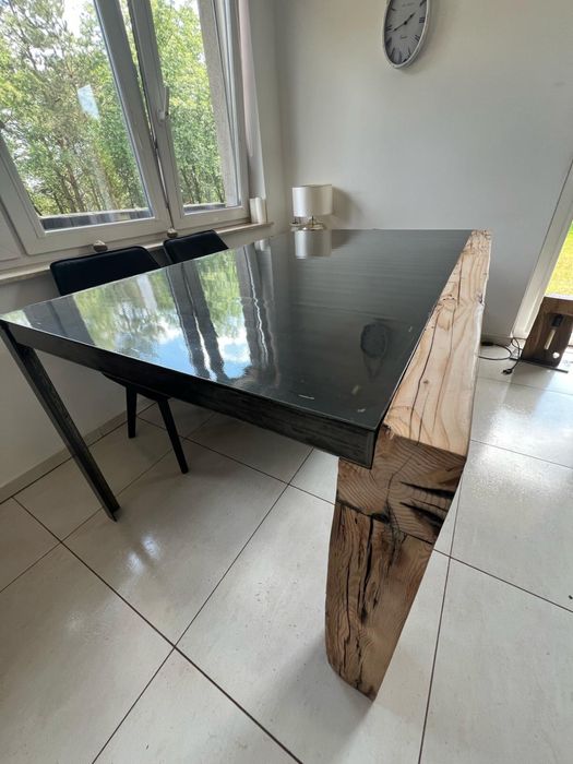 Stoł do jadalni STAL/ DREWNO handmade KLIMATYCZNY LOFTOWY Industrialny
