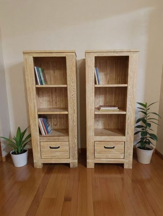 Biblioteczka, regał na książki, drewno dębowe, słupek