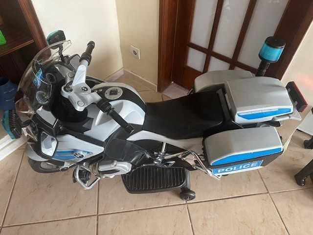 Mota de polícia para crianças, BMW R1200, à bateria