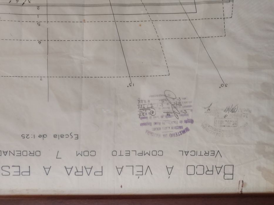 Desenho construção do Lugre Santa Maria Manuela