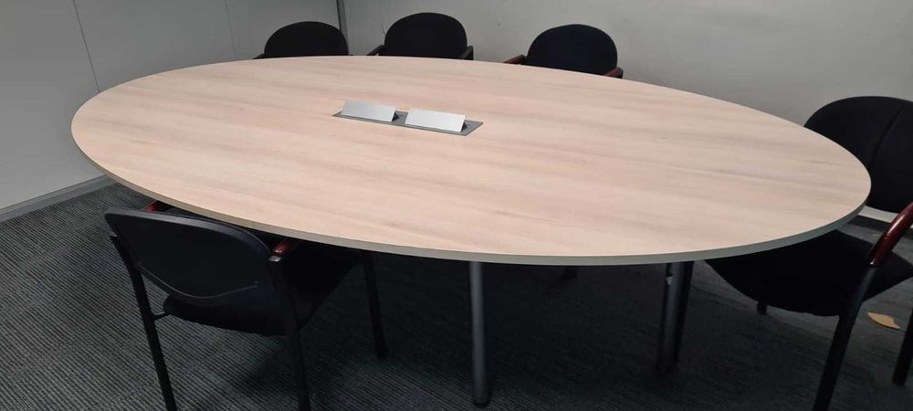 Stół konferencyjny multimedialny 275 x 160 cm dąb sonoma