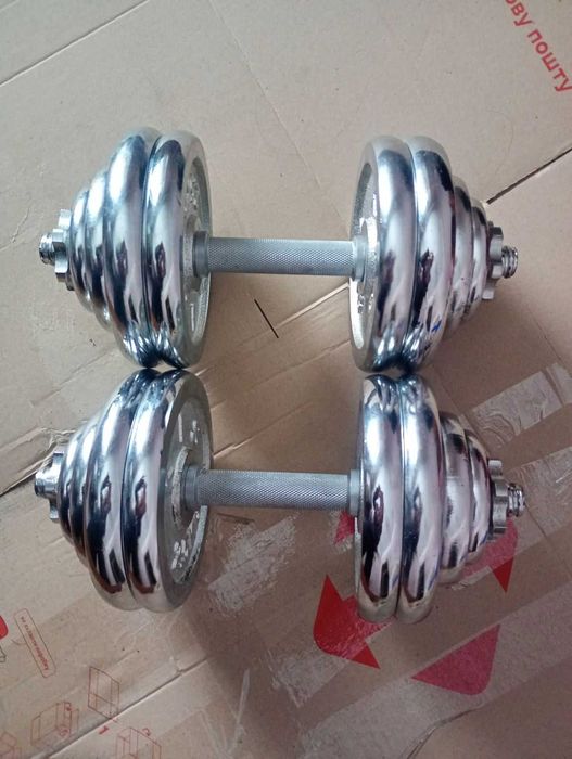 Хромированные гантели - гири 30 килограмм, по 15 кг 2 шт