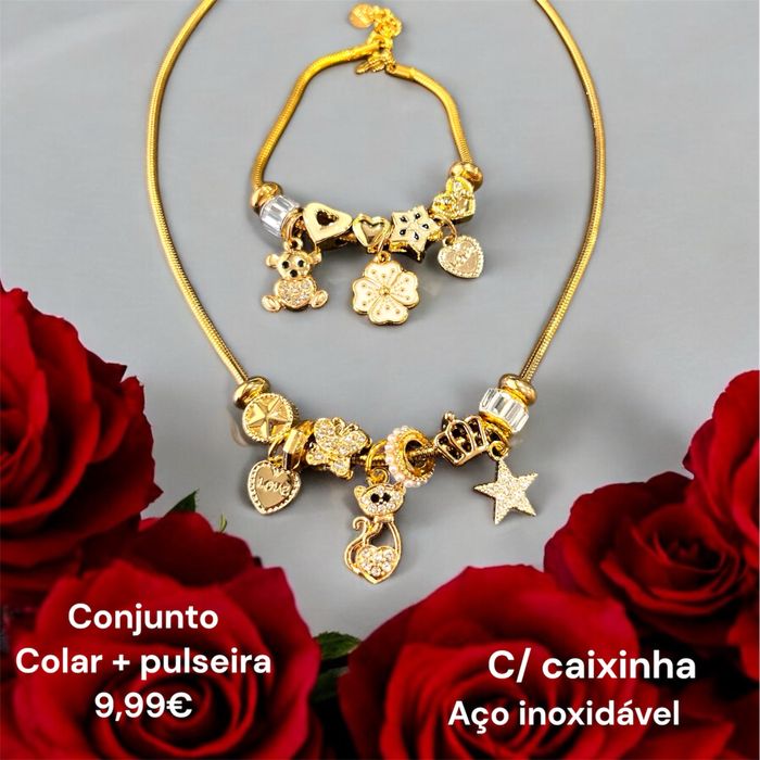 Colar+pulseira aco inoxidavel