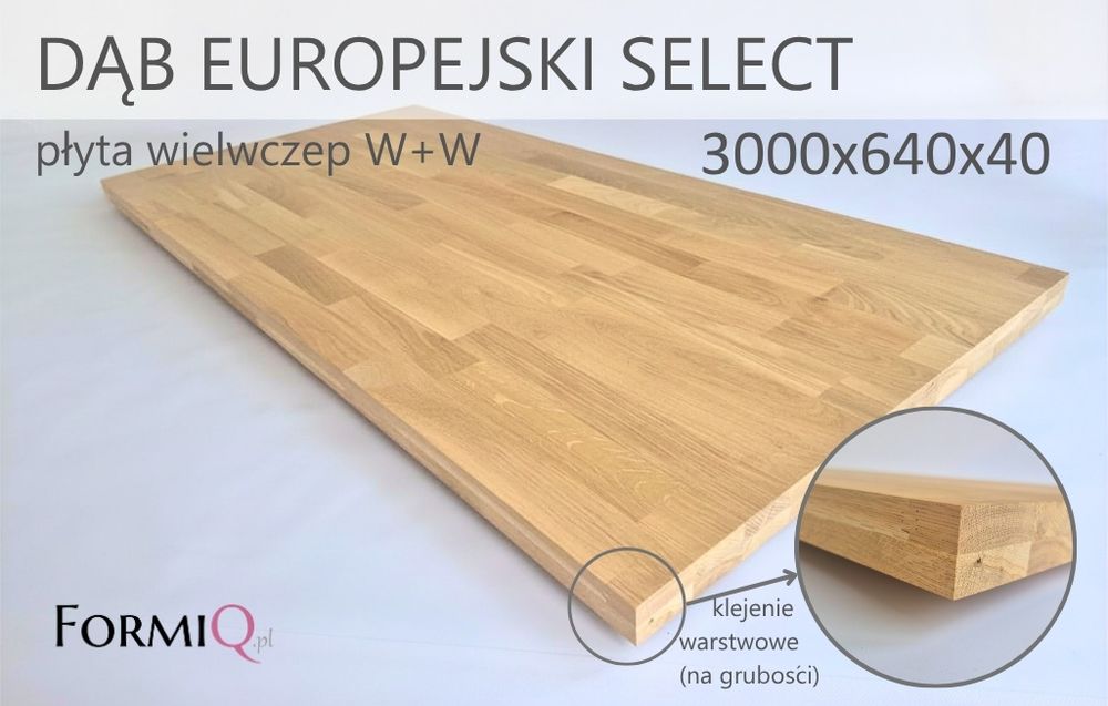 Blat dąb europejski select mikrowczep  3000x640x40