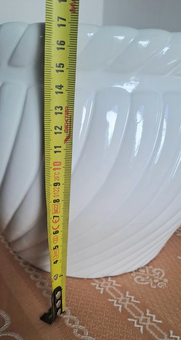 Vaso em cerâmica, branco medidas nas fotos