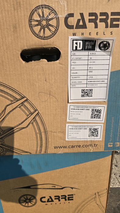 Nowe felgi 15” 4x100 ET35 6J piasta 67,1 komplet