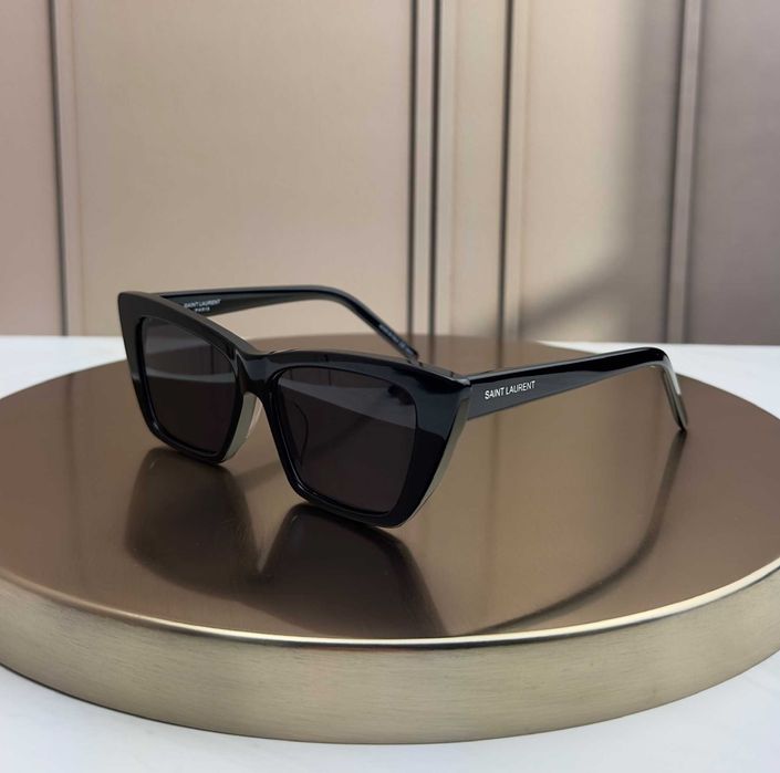 Сонцезахисні окуляри Saint Laurent SL 276 Mica чорні котяче око ацетатні, чорна лінза, жіночі, оригінал