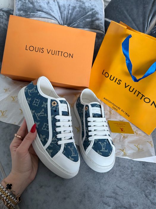 Кеды кроссовки Louis Vuitton джинсовые