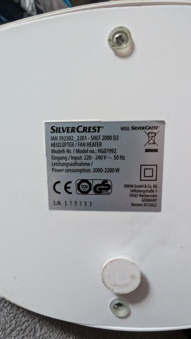 Termowentylator obrotowy z pilotem