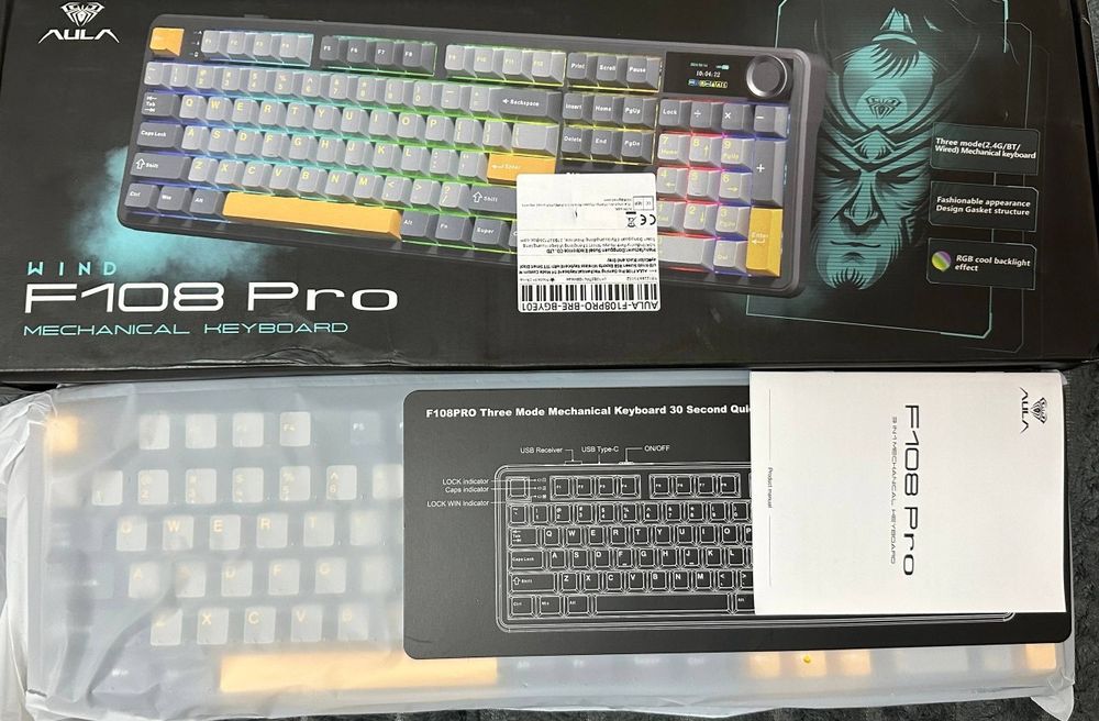 Нова механічна повнорозмірна клавіатура AULA F108PRO Hotswap RGB