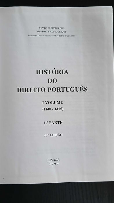 História do Direito Português - Ruy e Martim de Albuquerque