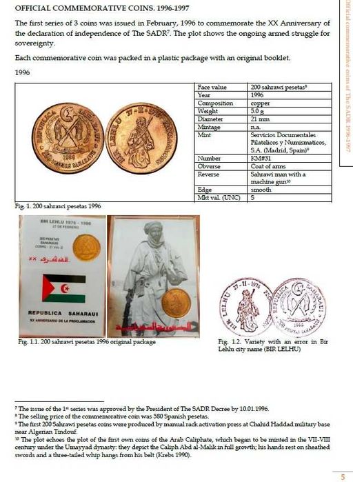 Sahara Ocidental - - - Catálogo de Moedas - - - - - Livro de Moedas