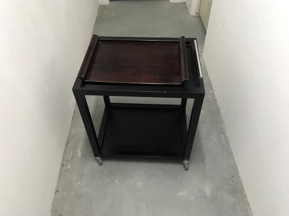 Carrinho bebidas c/tabuleiro + P revistas e P Guarda Chuvas - madeira