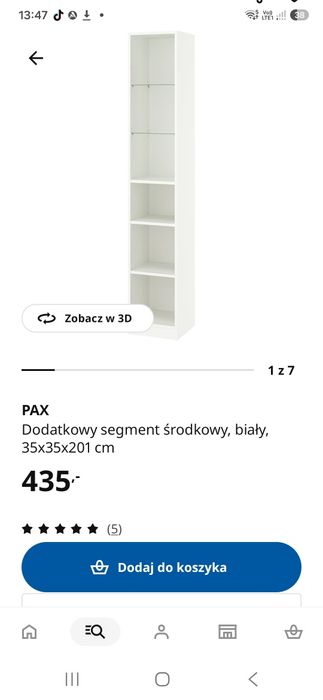 Dodatkowy segment środkowy pax 201 wysoki