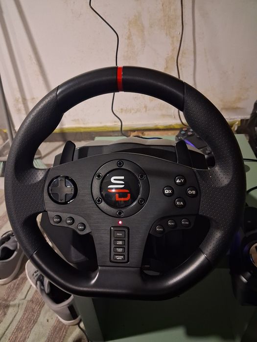 Volante pa4  com manete e pedais