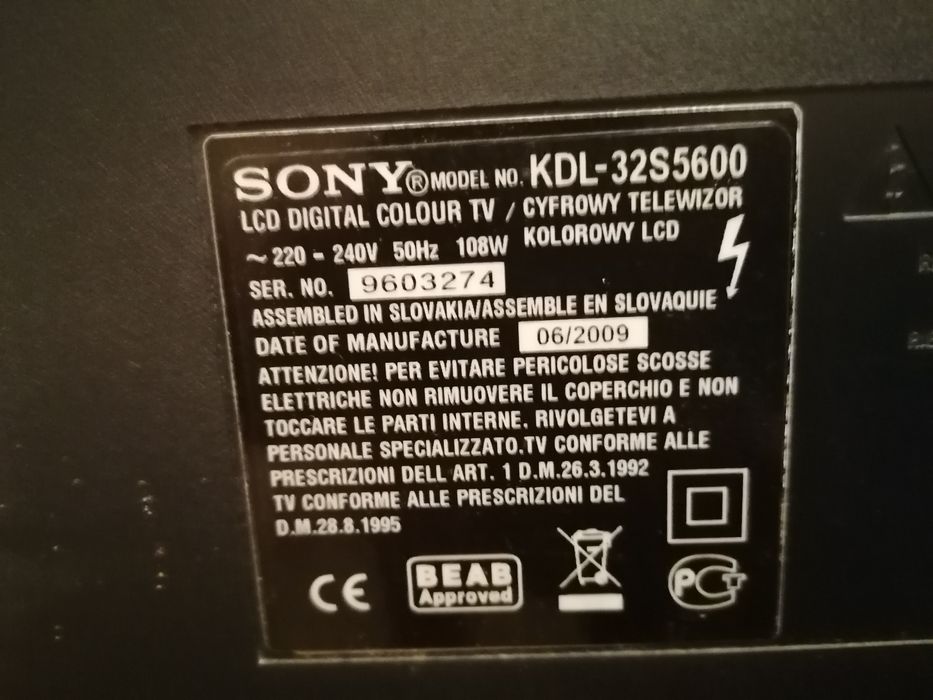 Sony 32 cale do na8prawy