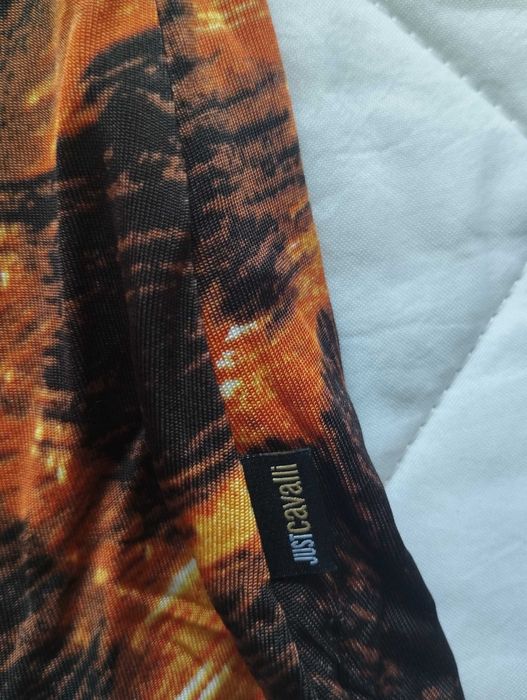 Top fogo Roberto Cavalli com alça elástica / sem ombro