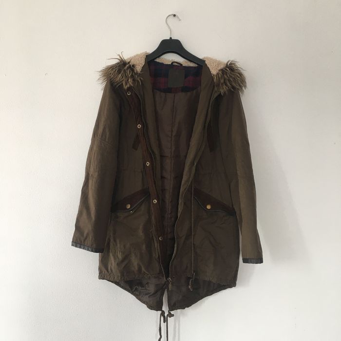 Parka XL L 42 khaki brązowa z misiem i puszkiem kolekcja