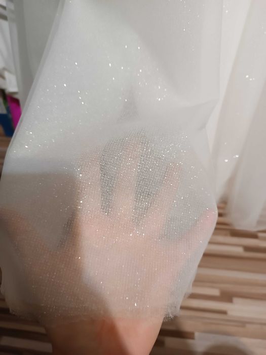Suknia ślubna Anna Sposa PITTA – rozmiar 36/38, brokatowa, krój A
