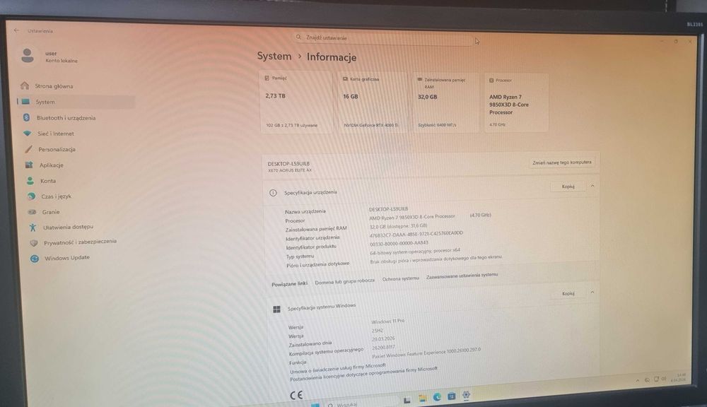 Komputer gamingowy R7| RTX 4060Ti | 32GB | SSD | Win11, Gotowy do gier