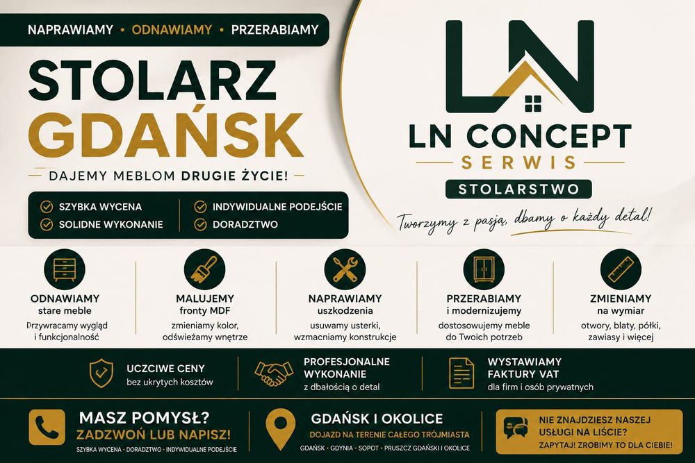 Stolarz Gdańsk | Meble na wymiar • Renowacja • Fronty
