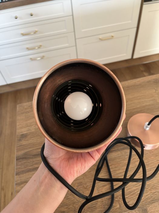 Lampa wisząca sufitowa miedziana