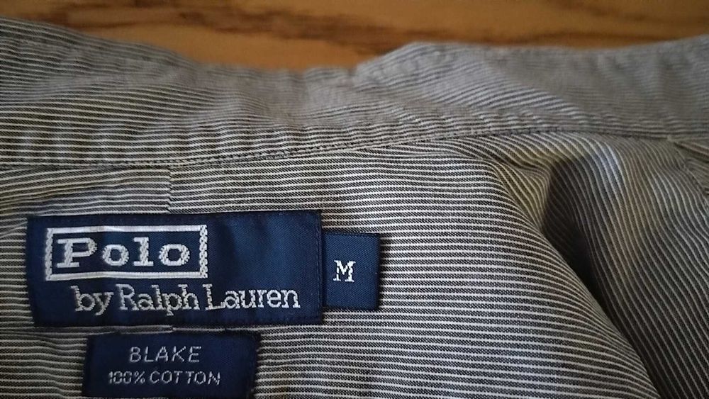 Ralph Lauren koszula męska M bawełna szara logowana 38