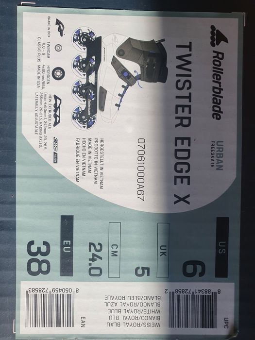 Rollerblade Twister Edge X r38 wkładka 24 cm 80mm hydrogen ilq9 rolki