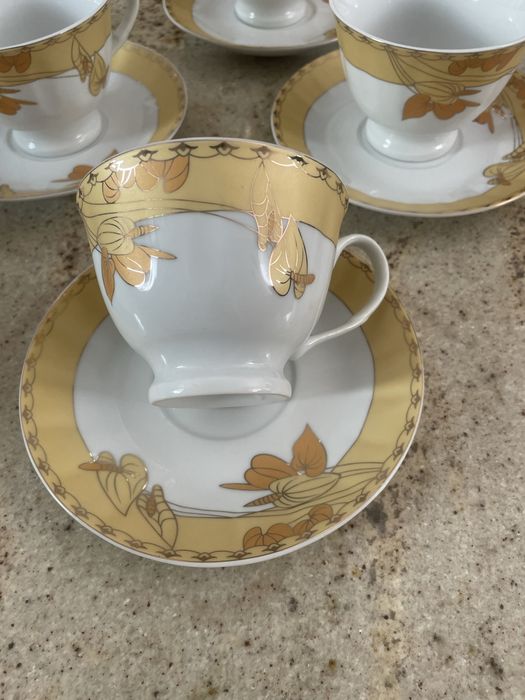 Komplet 5 filiżanek porcelanowych