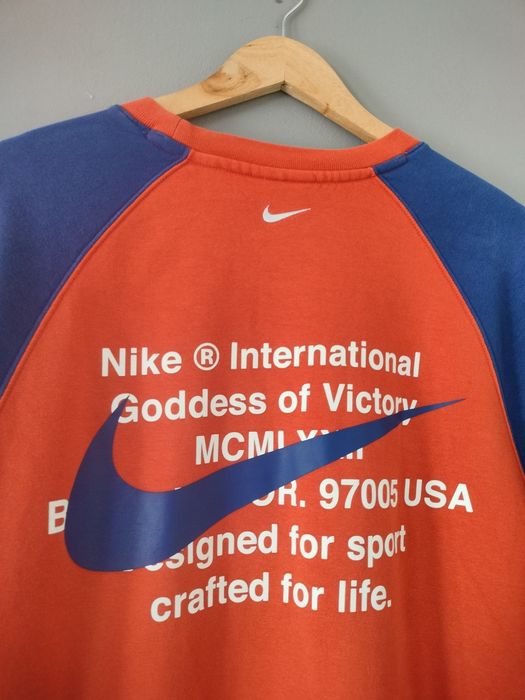 Pomarańczowo Niebieski Crewneck Bluza Nike Swoosh M