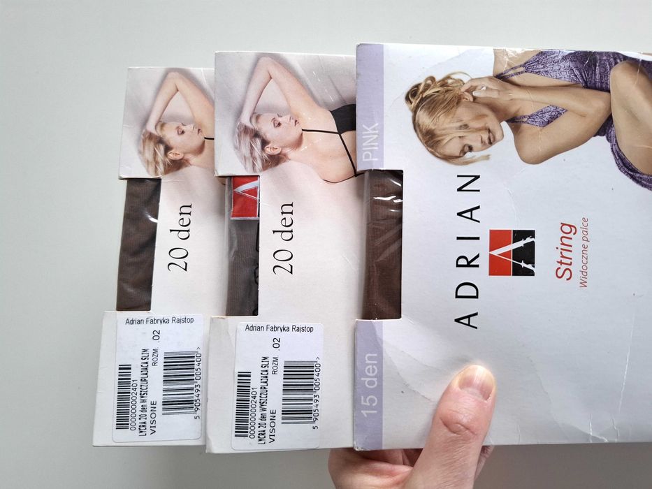 3 pary rajstop: Adrian String 15 DEN + 2x Slim 20 DEN wyszczuplające