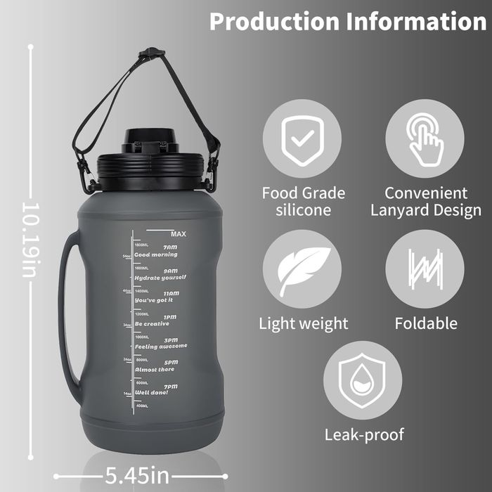 Нова! Складна пляшка силіконова для води EcoFlow 2 літри фляга