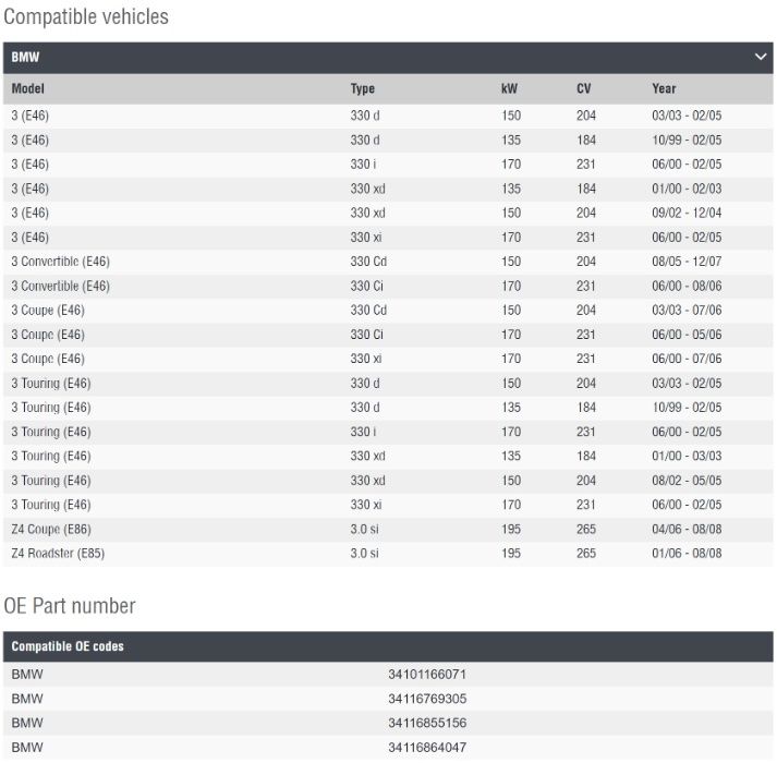 Kit discos de travão para BMW série 3 (E46) ** NOVOS **